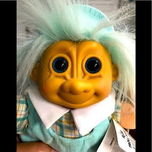 NWT Vintage 80’s Russ Blue Baby Troll Kid/Doll